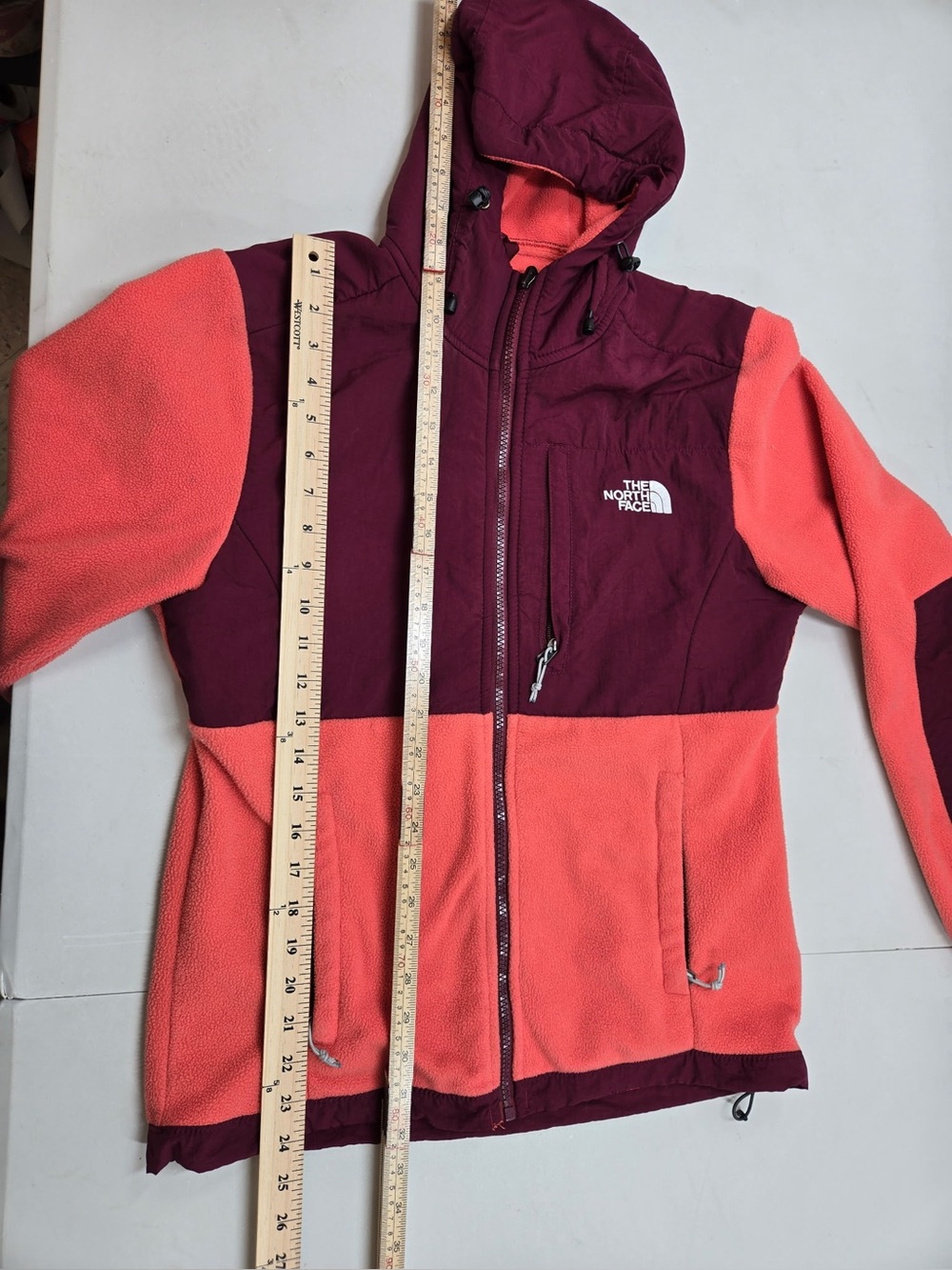 THE NORTH FACE Hooded Denali Fleece Jacket Pink Women’s Small 1218 - Picture 11 of 14